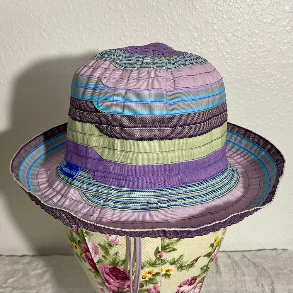 Wallaroo Kids Multicolor Striped Petite Nantucket Sun Hat Drawstring Adjustable